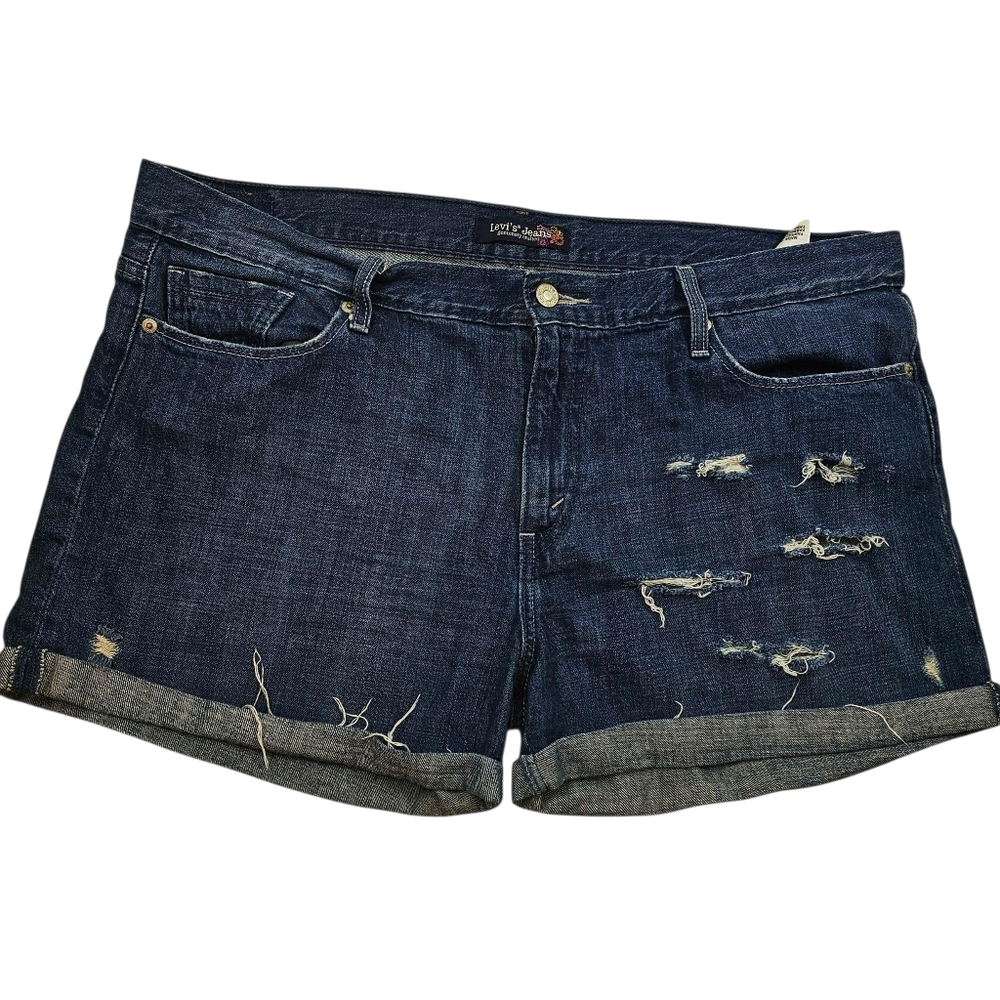 Levi's Distressed Denim Cuffed Shorts In 17 Juniors